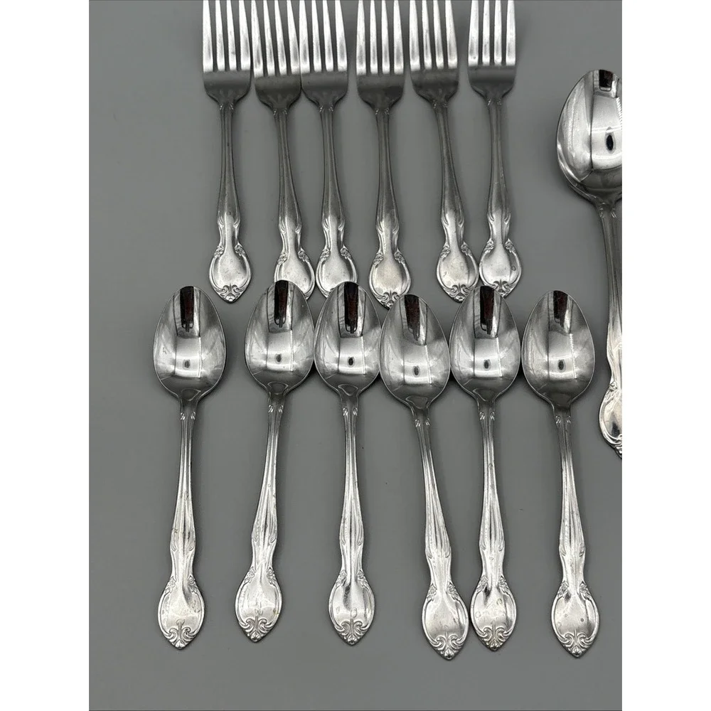 IIC Stainless Japan 13 piece Serving spoon forks Flatware‎ Vintage floral